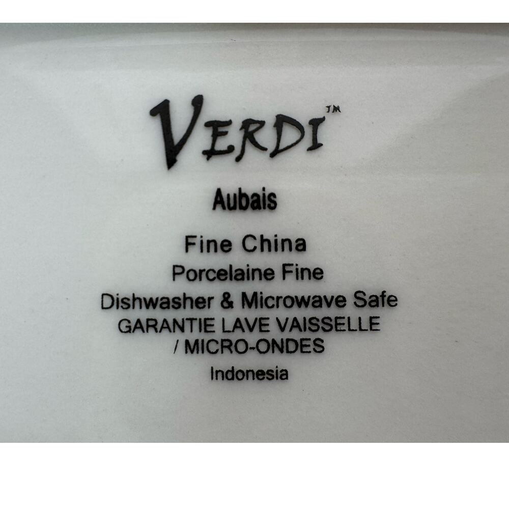 Verdi Aubais Fine China Porcelain Fine Rectangular Serving Plate with 2 Bowl Set - Picture 6 of 6